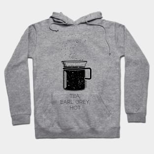 Tea, Earl Grey, Hot - Captain Picard, Star Trek TNG, Star field (light backgrounds) Hoodie